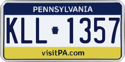 PA license plate KLL1357