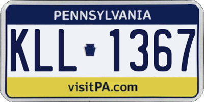 PA license plate KLL1367