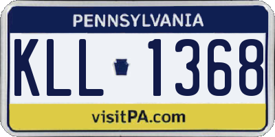 PA license plate KLL1368