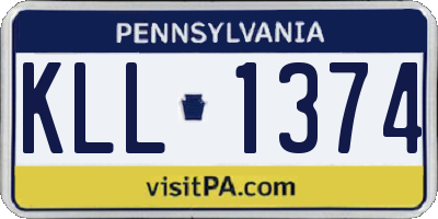 PA license plate KLL1374