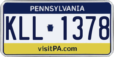 PA license plate KLL1378