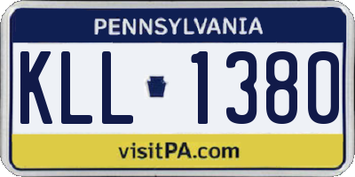 PA license plate KLL1380