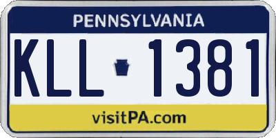 PA license plate KLL1381
