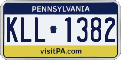 PA license plate KLL1382