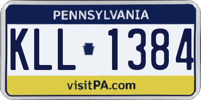 PA license plate KLL1384