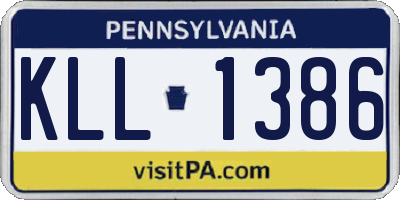 PA license plate KLL1386