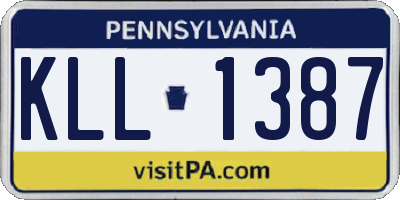 PA license plate KLL1387