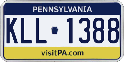 PA license plate KLL1388