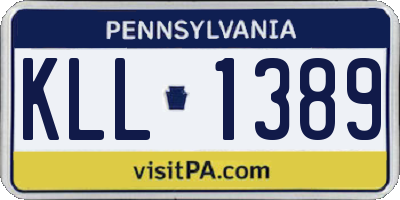 PA license plate KLL1389