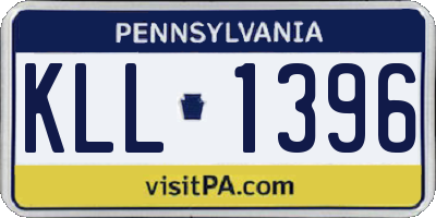 PA license plate KLL1396
