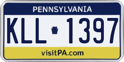 PA license plate KLL1397