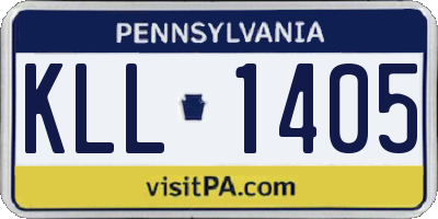 PA license plate KLL1405