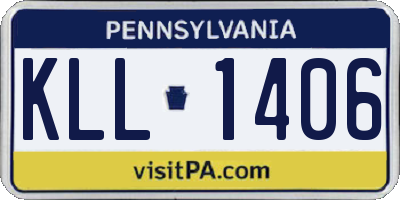 PA license plate KLL1406