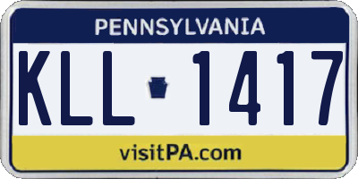 PA license plate KLL1417