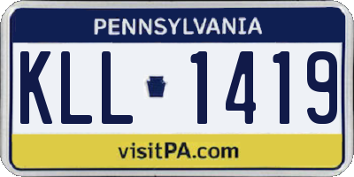 PA license plate KLL1419