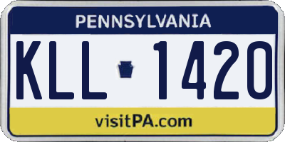 PA license plate KLL1420