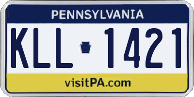 PA license plate KLL1421