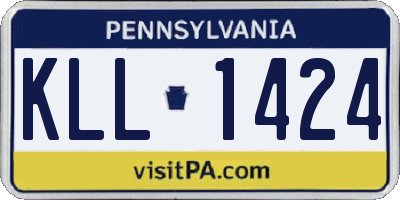 PA license plate KLL1424