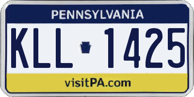 PA license plate KLL1425