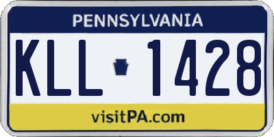 PA license plate KLL1428