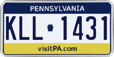 PA license plate KLL1431
