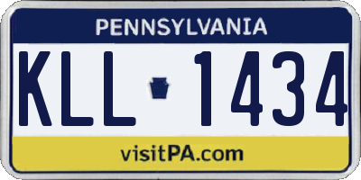 PA license plate KLL1434