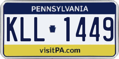 PA license plate KLL1449