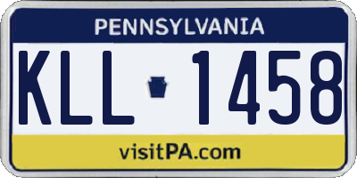 PA license plate KLL1458