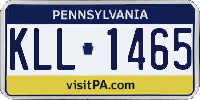 PA license plate KLL1465