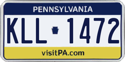 PA license plate KLL1472