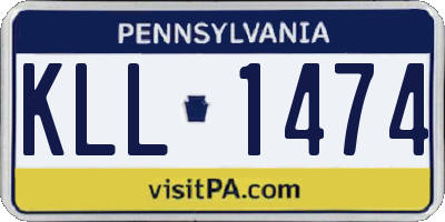 PA license plate KLL1474