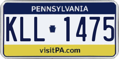 PA license plate KLL1475