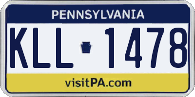 PA license plate KLL1478