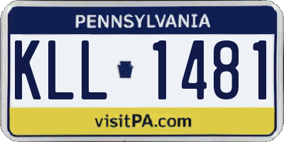 PA license plate KLL1481