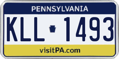 PA license plate KLL1493