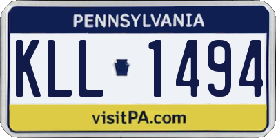 PA license plate KLL1494