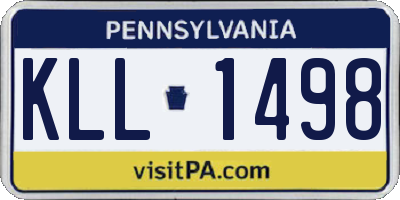 PA license plate KLL1498