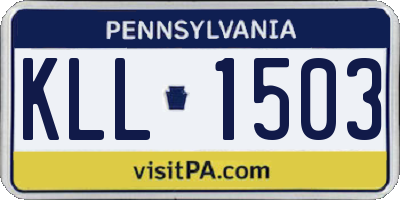 PA license plate KLL1503