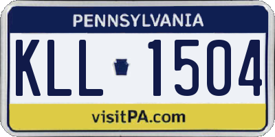 PA license plate KLL1504