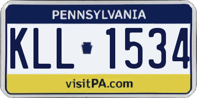 PA license plate KLL1534