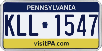 PA license plate KLL1547