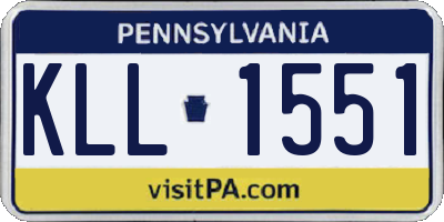 PA license plate KLL1551