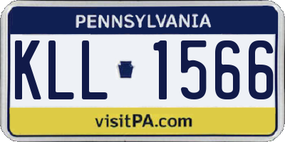 PA license plate KLL1566