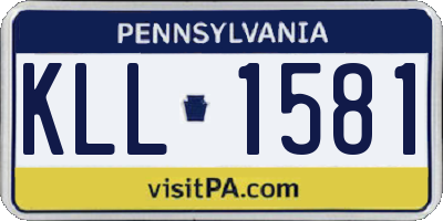 PA license plate KLL1581