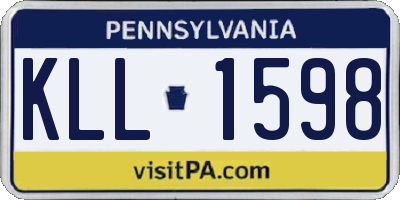 PA license plate KLL1598