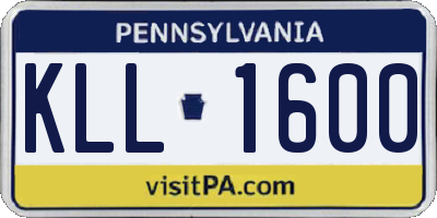 PA license plate KLL1600