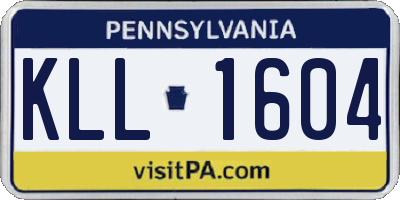 PA license plate KLL1604