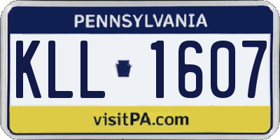 PA license plate KLL1607