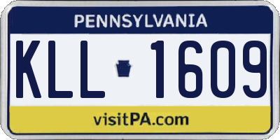 PA license plate KLL1609