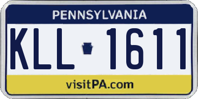 PA license plate KLL1611